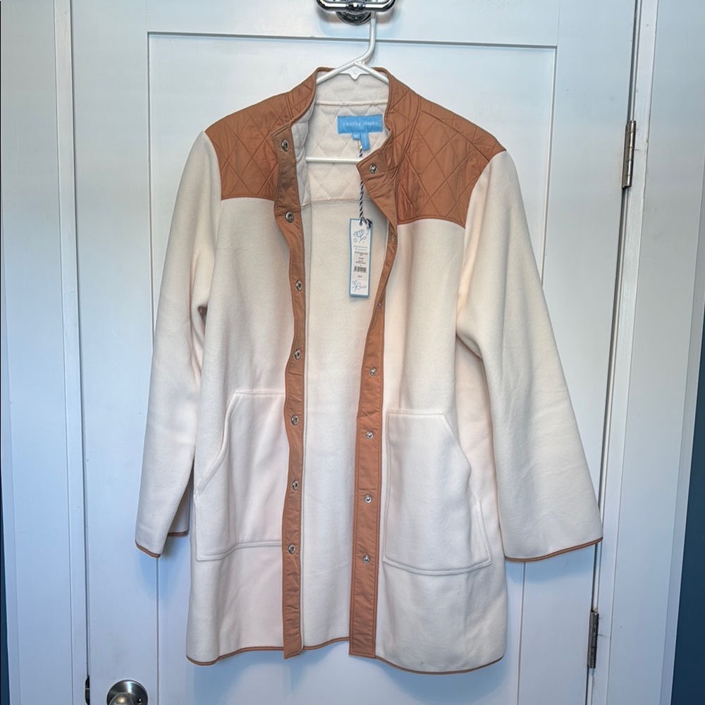 Draper James Cream and Tan Utility Jacket with Western Accents